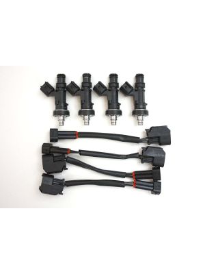 Honda F-Series, S2000, Hayabusa GSXR 1300 R Fuel Injectors with wired plug n' play adapters.