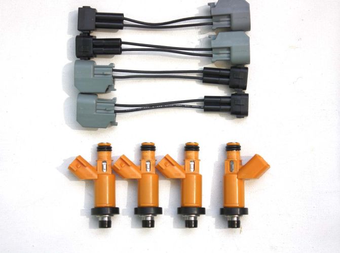2000 cc/min Fuel Injectors for Suzuki Hayabusa, GSXR1300 R; Honda S2000, flow matched sets available.